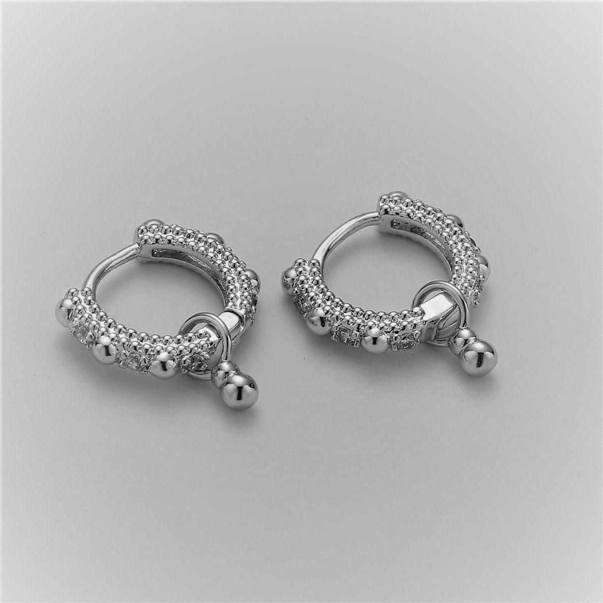 Beaded Hoop Earrings, Ball Hoop Earrings, Small Gold Hoop Earrings, Minimalist Huggie Hoop Earrings, Boho Hoop Earrings, Gold Huggie Earring Q-219 Q-220