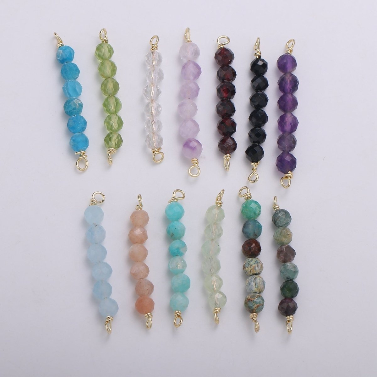 beads Connector for Necklace Bracelet Earring jewelry supplies Component in 14k Gold Filled wire Finding Natural Stone Beads F-530 - F-542