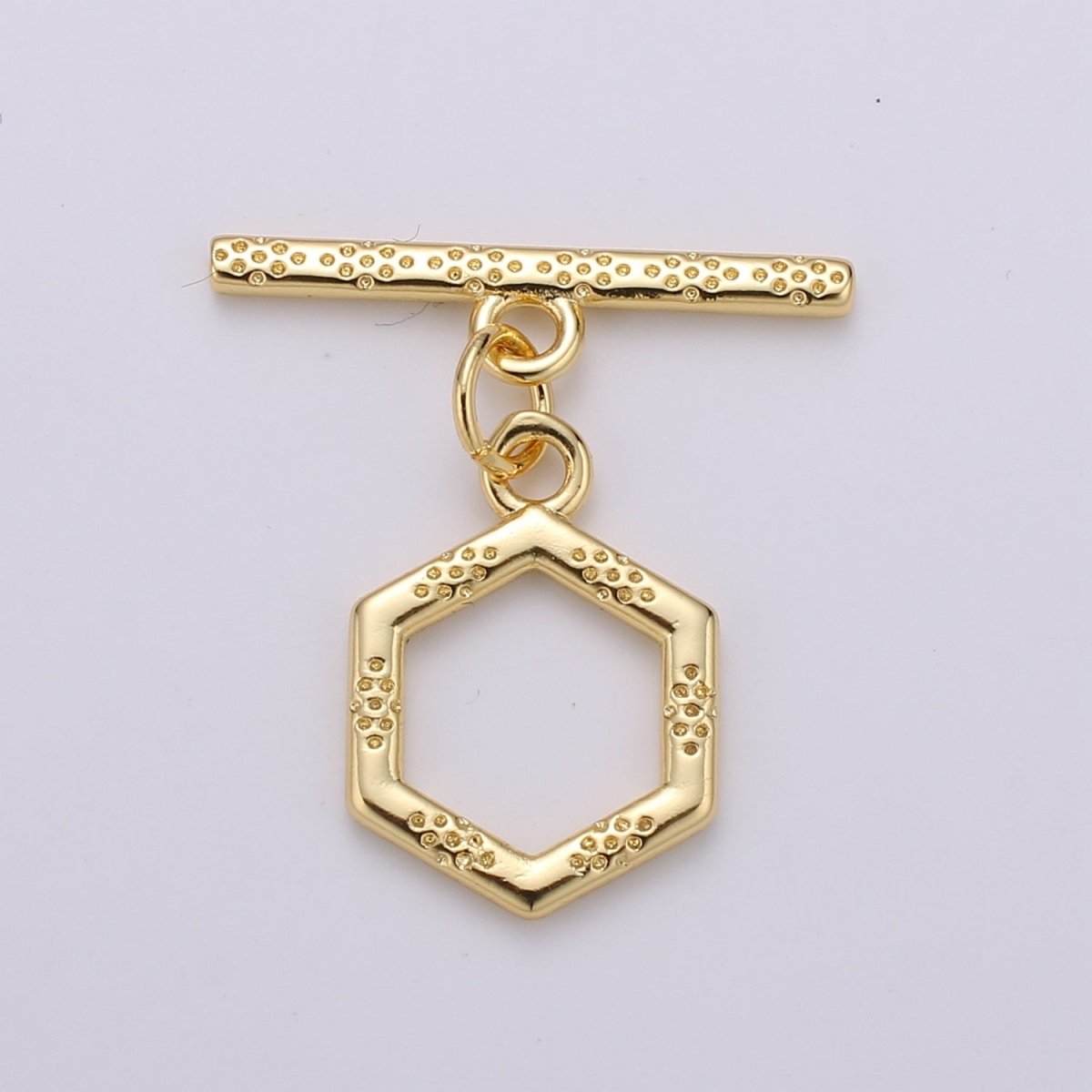 Bee hive Toggle Clasp, 24K Gold Filled Toggle Clasps - Unique OT Clasp Hexagon Geometric Clasp for geometric Jewelry Supply L-090 L-093 L-094 L-095