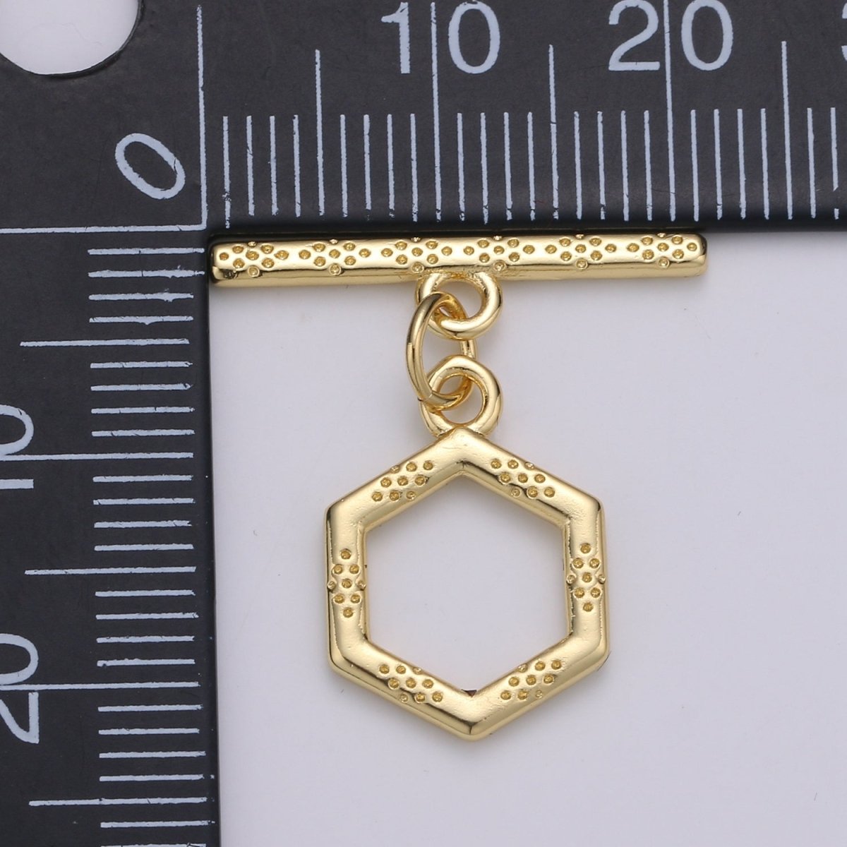 Bee hive Toggle Clasp, 24K Gold Filled Toggle Clasps - Unique OT Clasp Hexagon Geometric Clasp for geometric Jewelry Supply L-090 L-093 L-094 L-095