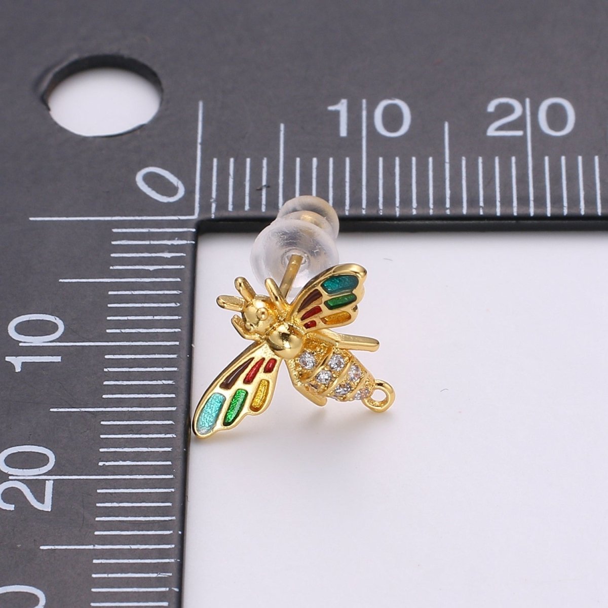 Bee Stud Earrings • Bumble Bee Earrings • Insect Jewelry • Gold Micro Pave Animal Earrings • Stud Earrings • Valentine gift• Cute Earrings Q-365 Q-366