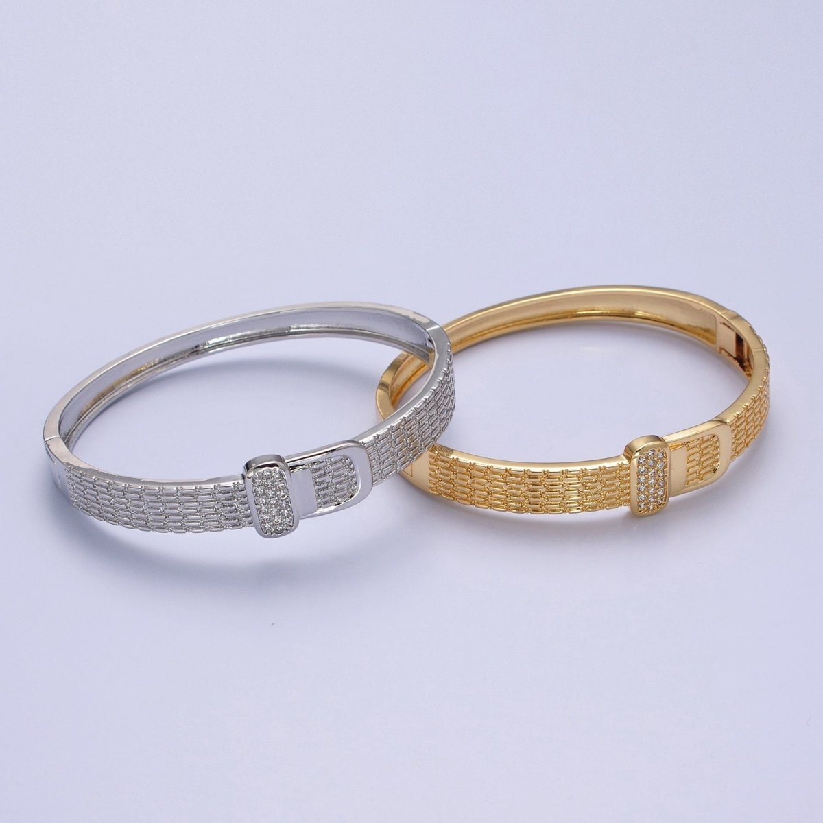 Belt Buckle Bracelet, Gold Bangle Bracelet, Minimalist Gold Bracelet, Stacking Silver Bangle Bracelet Jewelry | WA-951 WA-952 Clearance Pricing