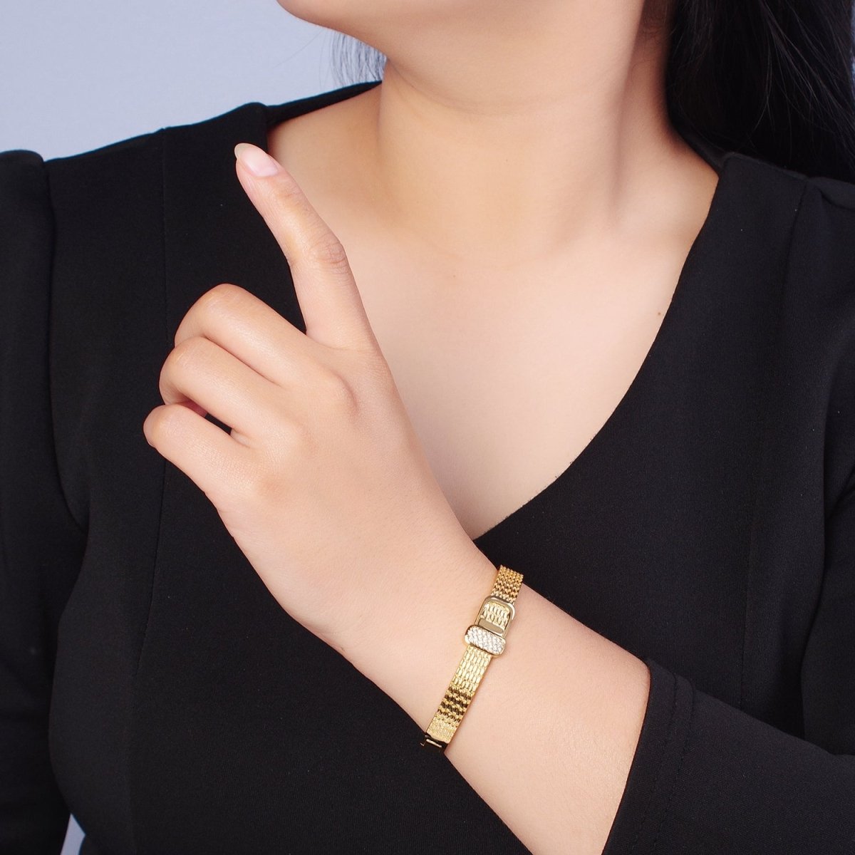 Belt Buckle Bracelet, Gold Bangle Bracelet, Minimalist Gold Bracelet, Stacking Silver Bangle Bracelet Jewelry | WA-951 WA-952 Clearance Pricing