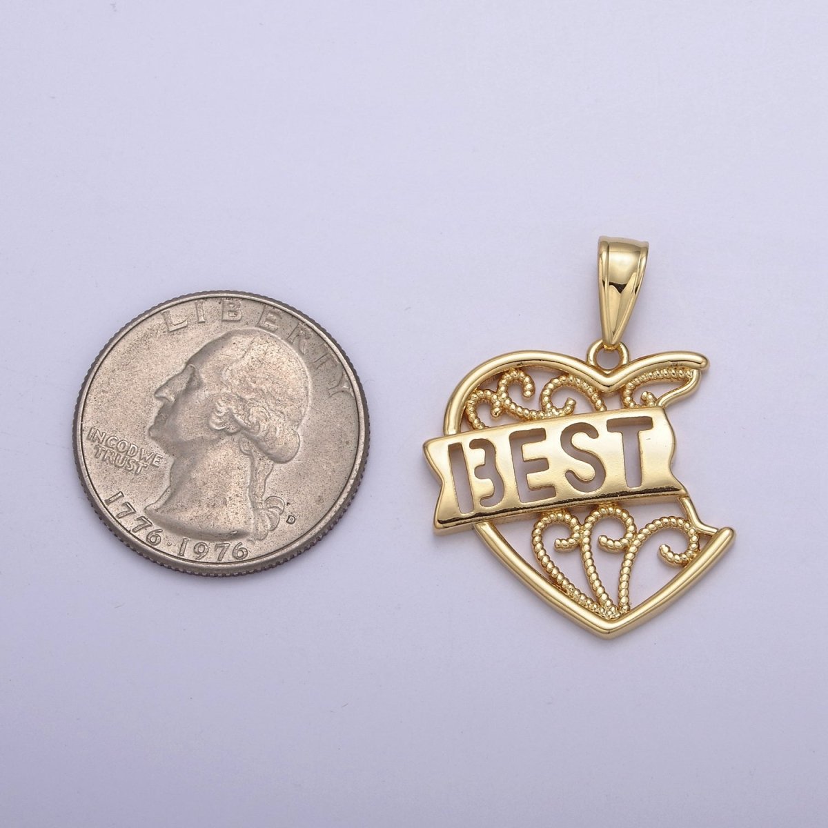 Best Friend 2 Piece Heart Charm Pendant, Bestie Set Puzzle Heart Piece Pendant for Friendship Necklace Making N-555 N-556
