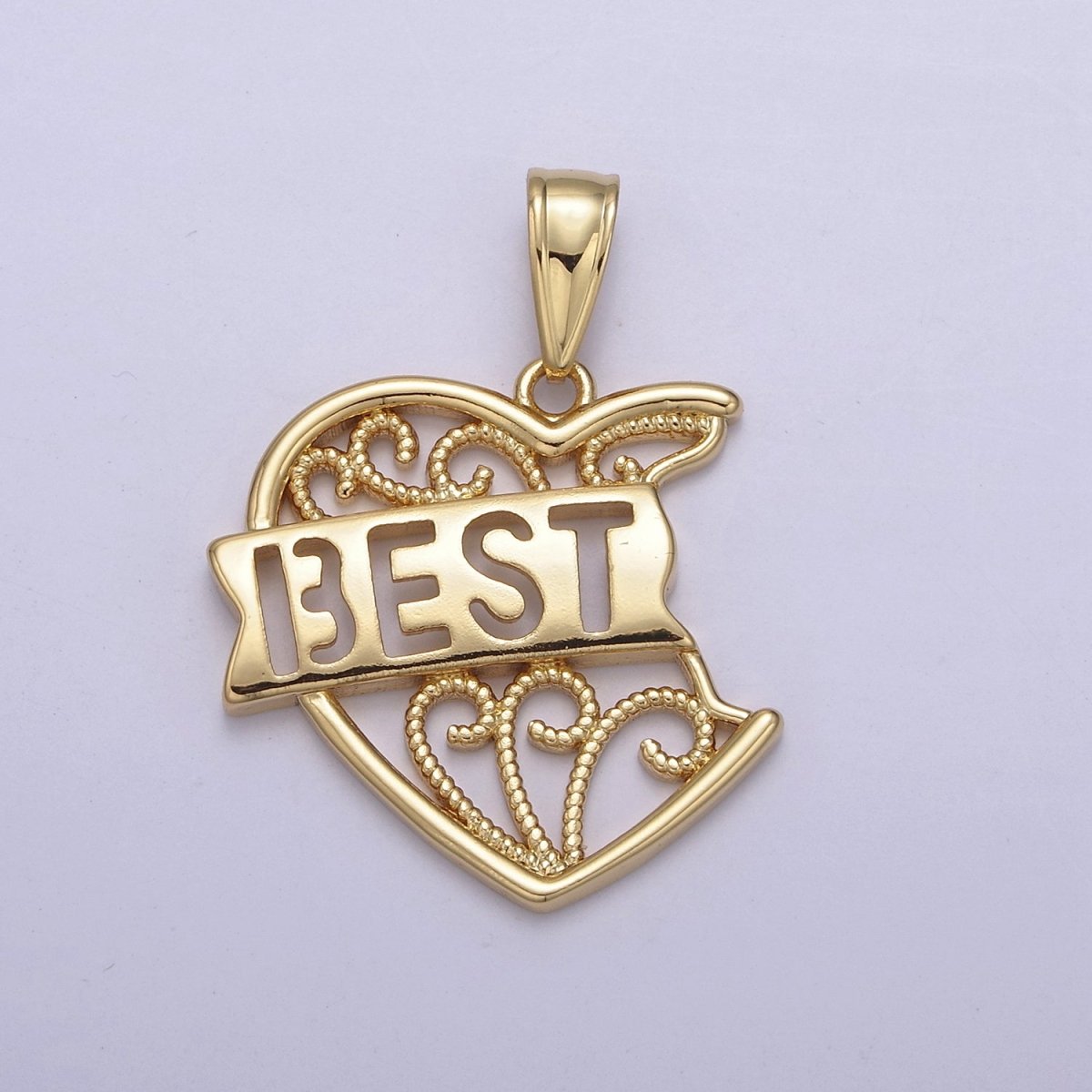 Best Friend 2 Piece Heart Charm Pendant, Bestie Set Puzzle Heart Piece Pendant for Friendship Necklace Making N-555 N-556