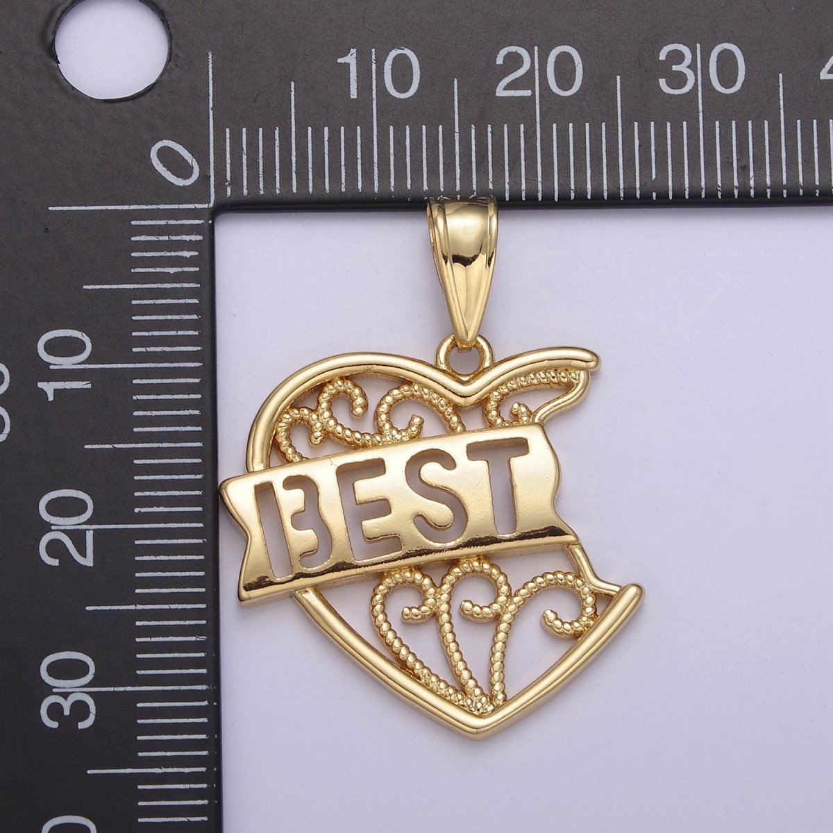 Best Friend 2 Piece Heart Charm Pendant, Bestie Set Puzzle Heart Piece Pendant for Friendship Necklace Making N-555 N-556