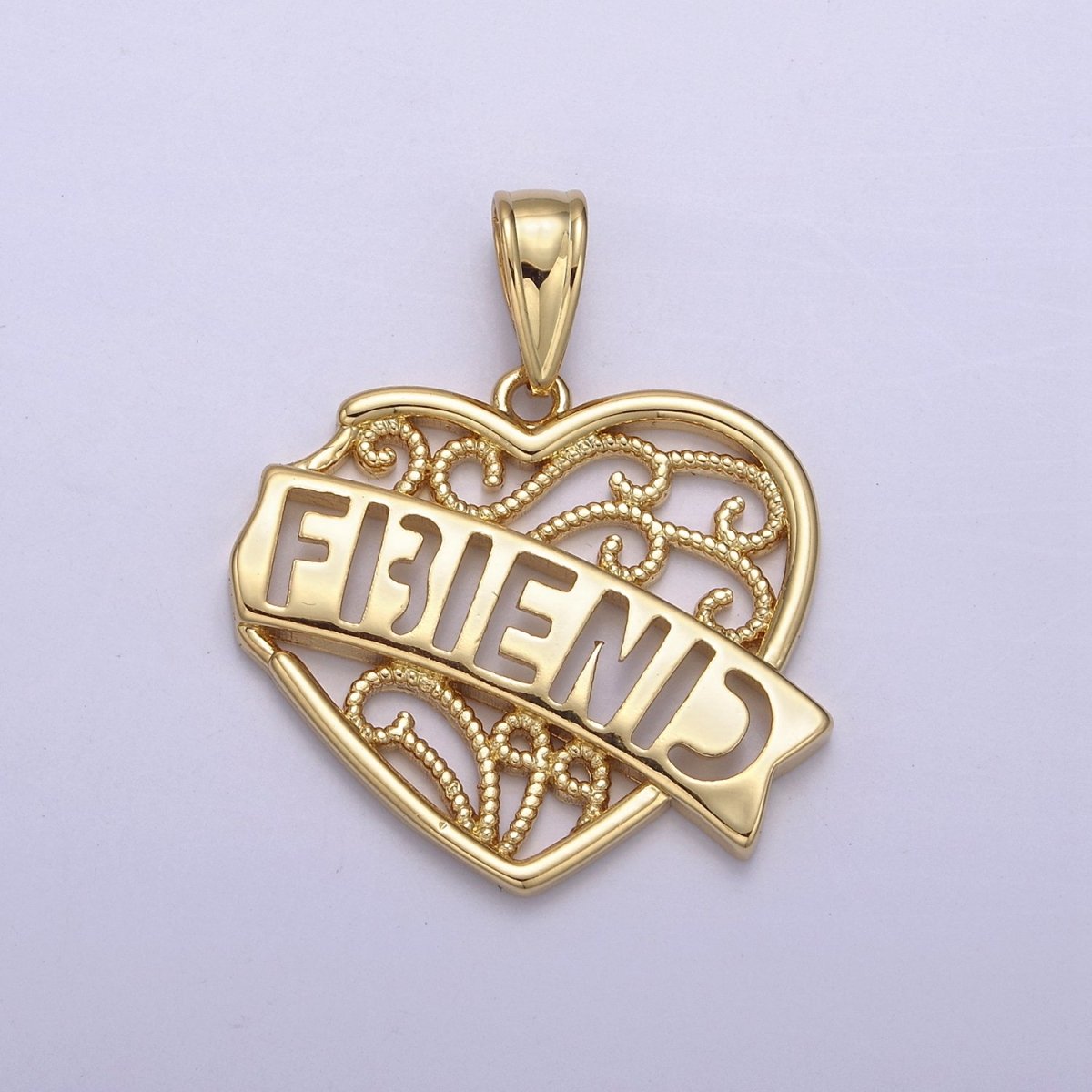 Best Friend 2 Piece Heart Charm Pendant, Bestie Set Puzzle Heart Piece Pendant for Friendship Necklace Making N-555 N-556