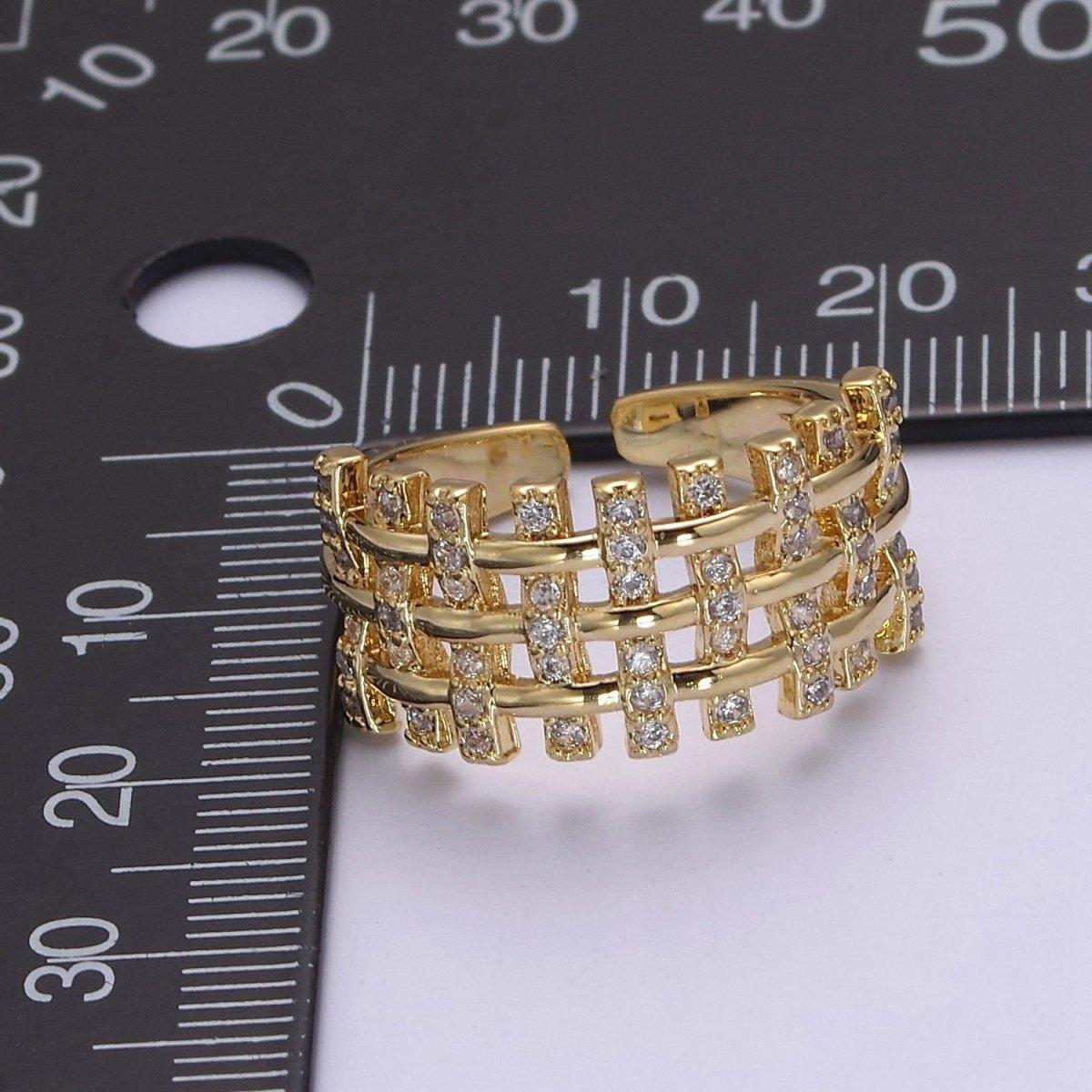 Big Cz Statement Ring in Gold / Silver Band for Statement Ring Midi Ring Adjustable S-475 S-476
