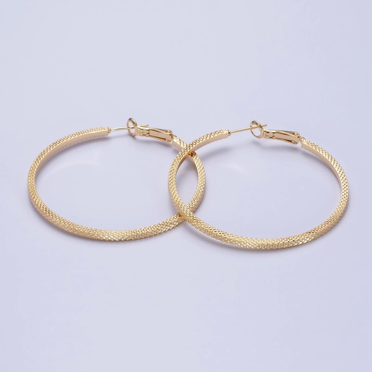 Big Gold Patterned Hoop Earrings Silver Textured Hoop Earring AB761 - AB768