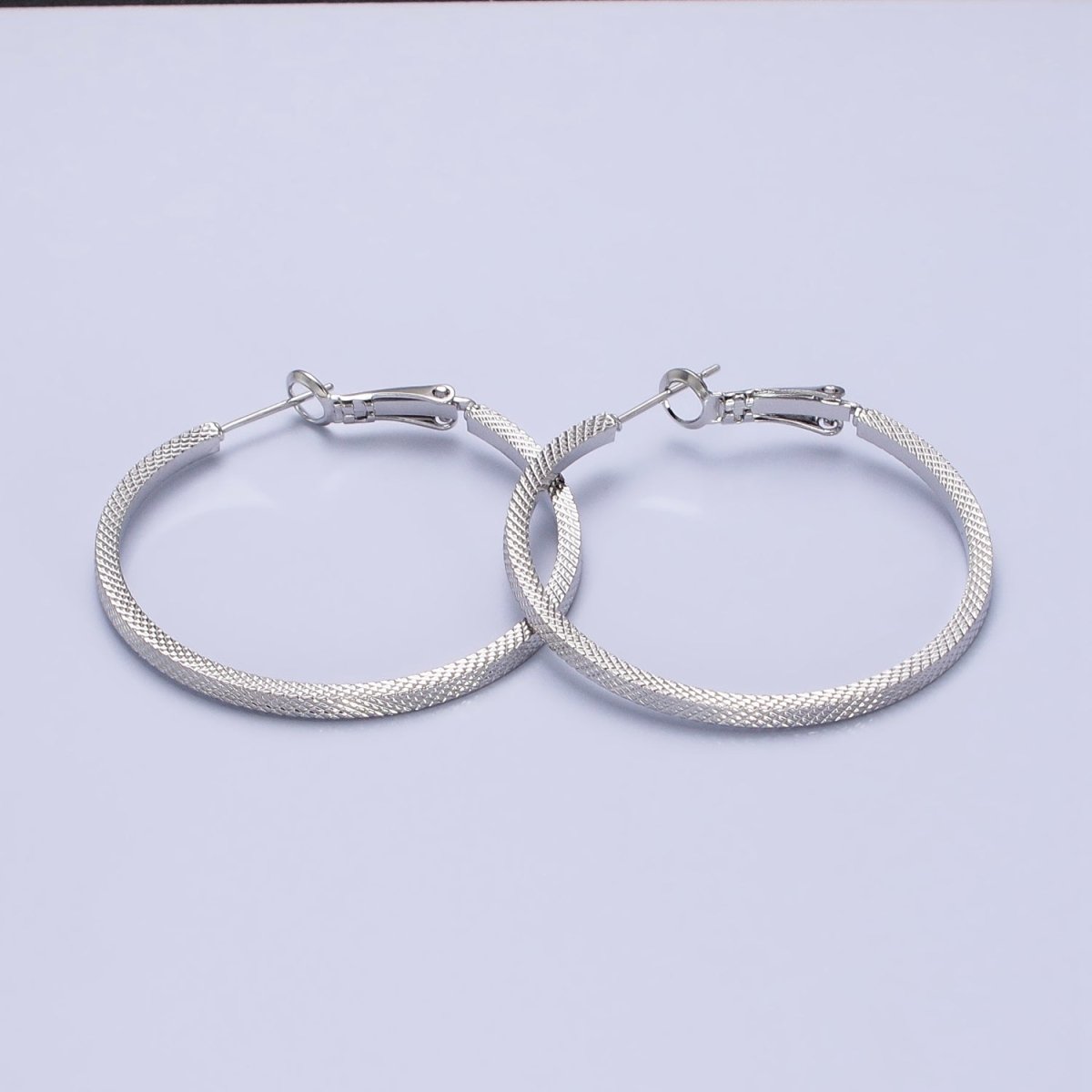 Big Gold Patterned Hoop Earrings Silver Textured Hoop Earring AB761 - AB768