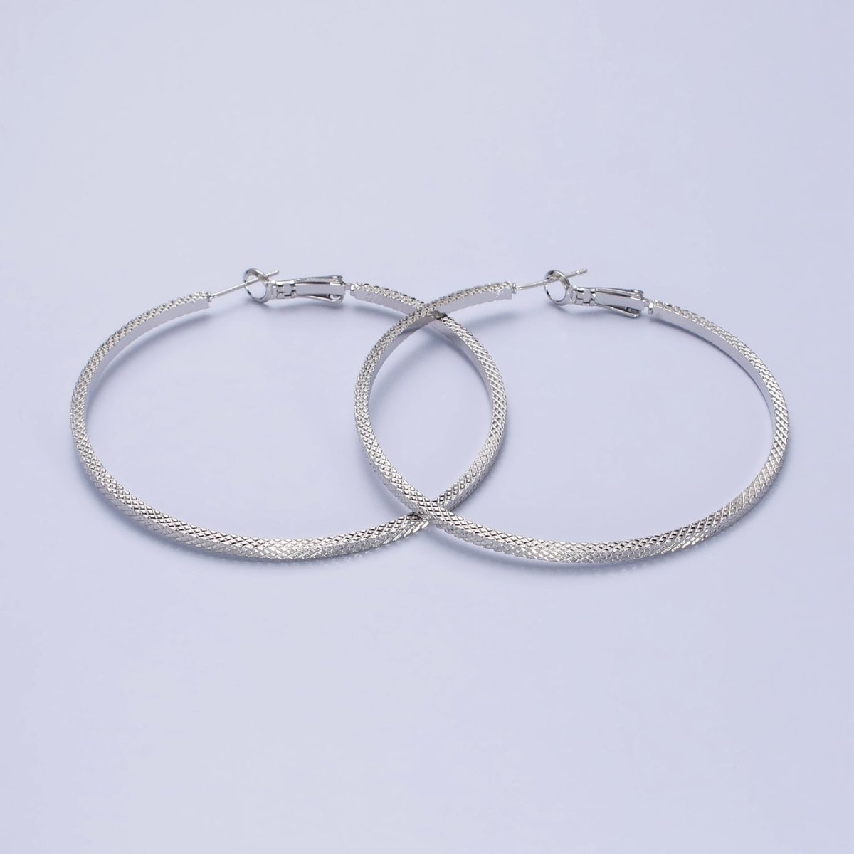 Big Gold Patterned Hoop Earrings Silver Textured Hoop Earring AB761 - AB768