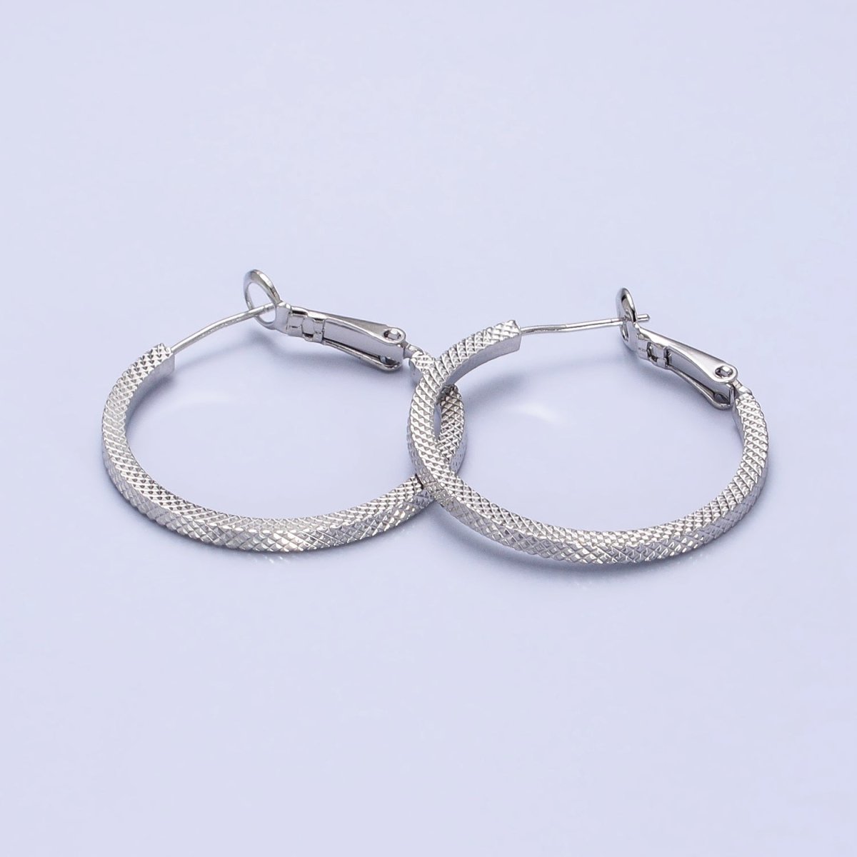 Big Gold Patterned Hoop Earrings Silver Textured Hoop Earring AB761 - AB768