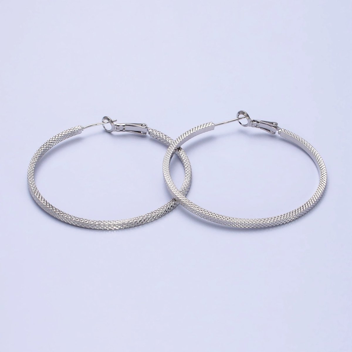 Big Gold Patterned Hoop Earrings Silver Textured Hoop Earring AB761 - AB768