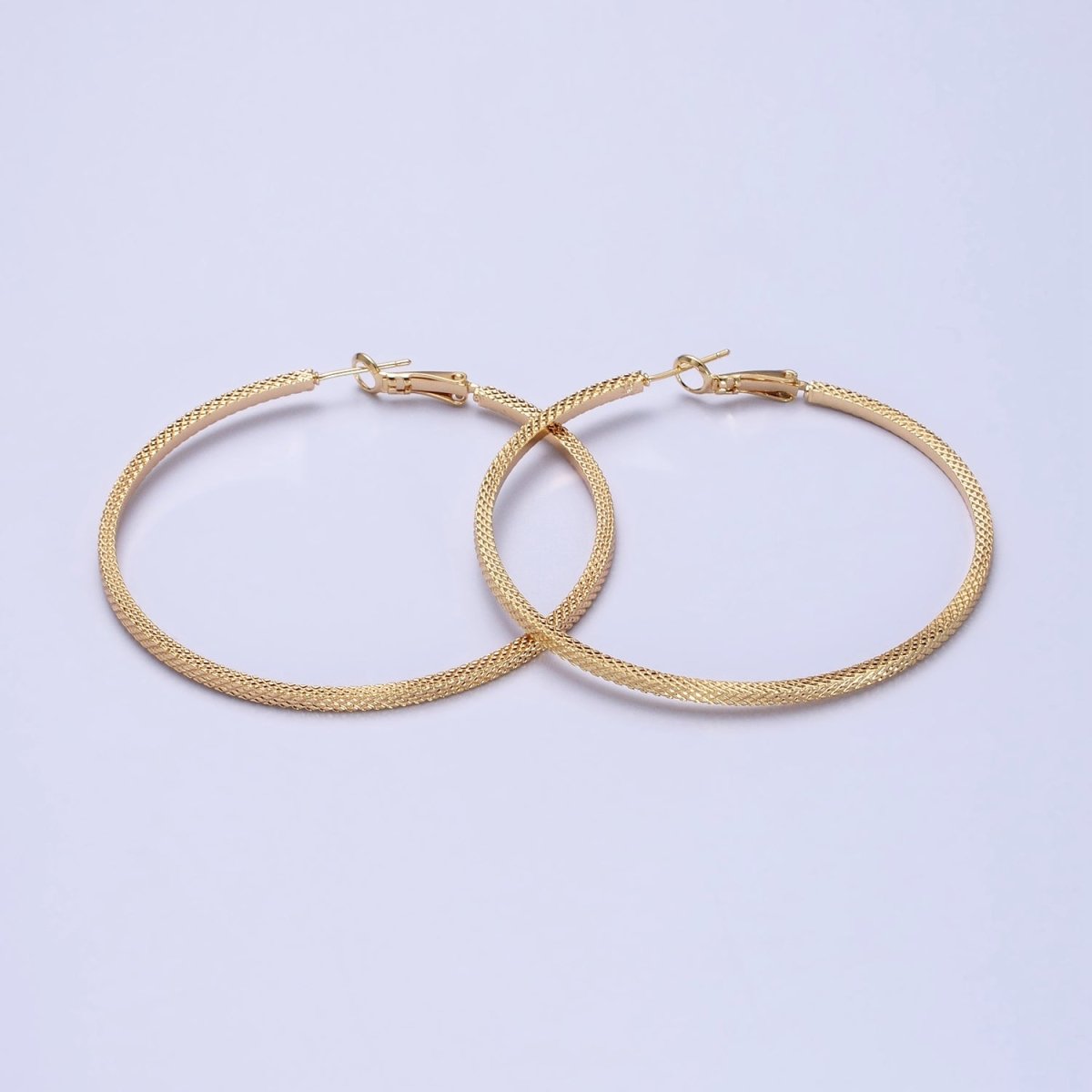 Big Gold Patterned Hoop Earrings Silver Textured Hoop Earring AB761 - AB768