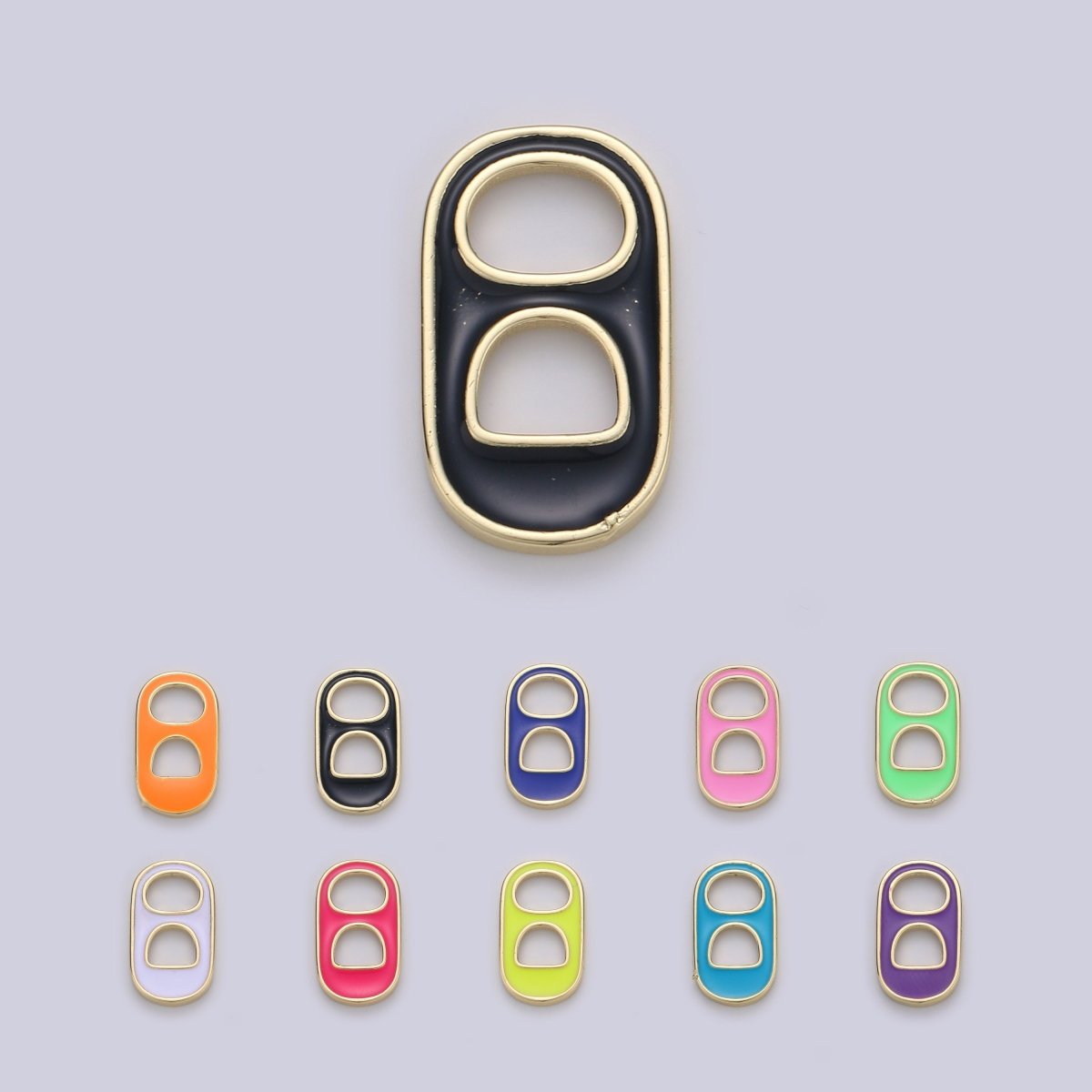 Black, Blue, Pink, Green, Yellow, Red Enamel Bottle Opener Gold Filled Charm - D-374- D-383