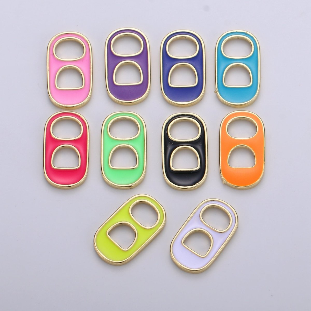 Black, Blue, Pink, Green, Yellow, Red Enamel Bottle Opener Gold Filled Charm - D-374- D-383