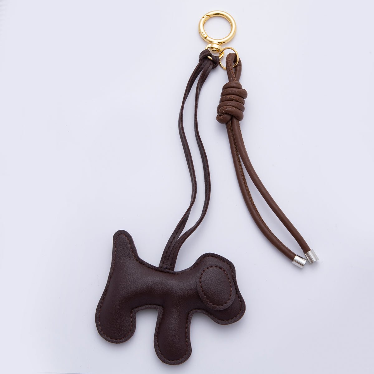 Black Brown Leather Dog Keyring Purse Bag Backpack Charm Accessory WB - 00076 - DLUXCA