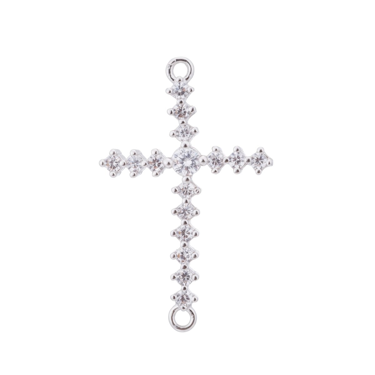 Black Cross Bracelet Charm, Cross Charm, Cross Connector Charm, Faith Cubic Zirconia Bracelet Charm Bead Connector for Jewelry Making, F-106