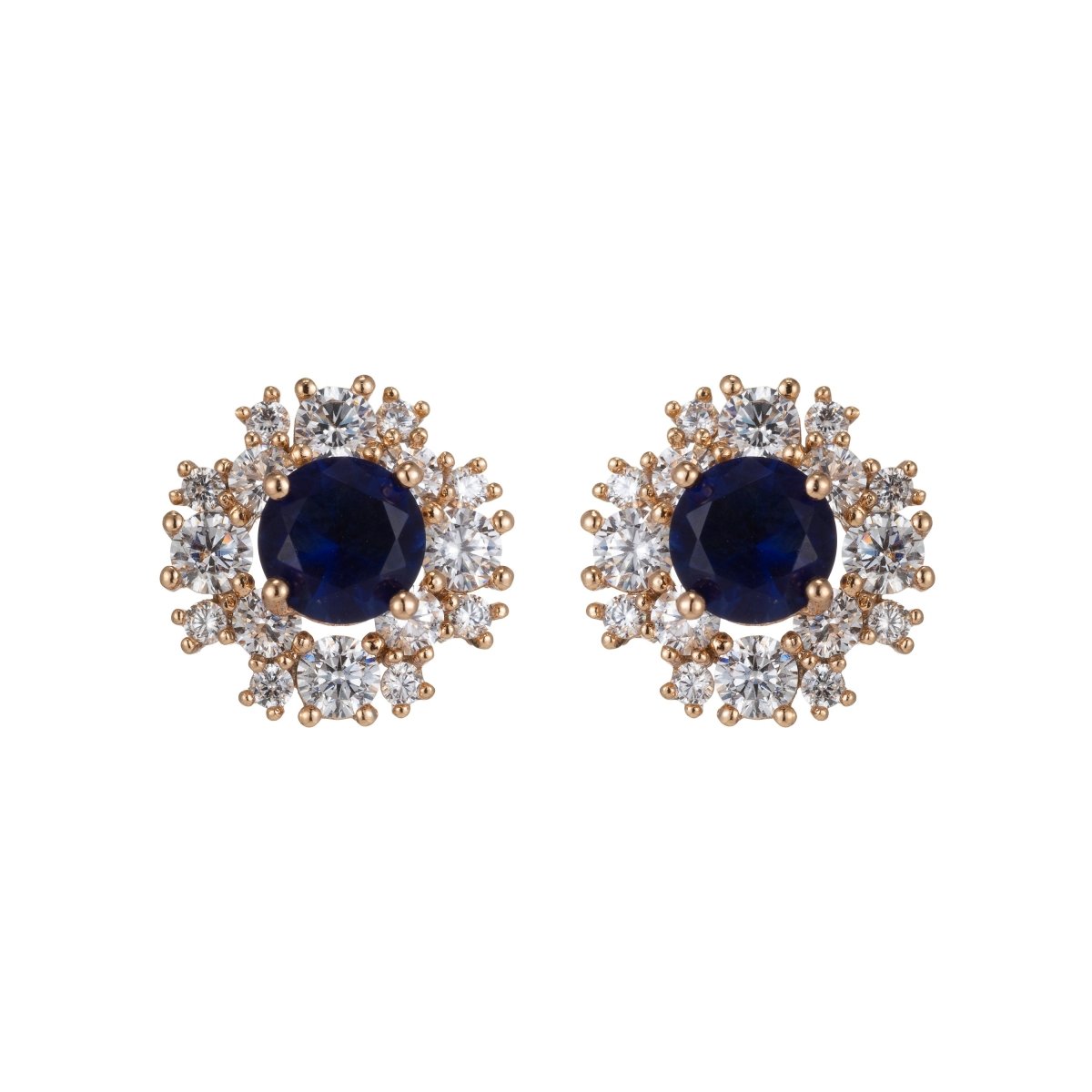 Black Earrings, Black Studs, Black Cubic Zirconia Earrings Wedding Jewelry For Her, Minimalistic Earrings Gold Micro Pave Stud Q-062 - DLUXCA