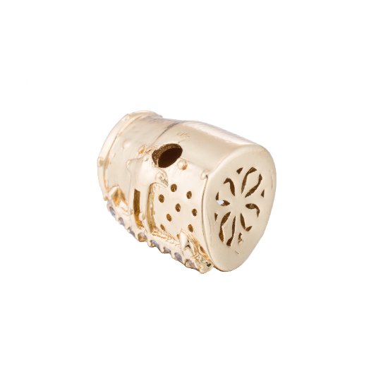 Black, Silver, Gold Micro Paved Masked Warrior Knight Soldier Spacer Bead | B-054