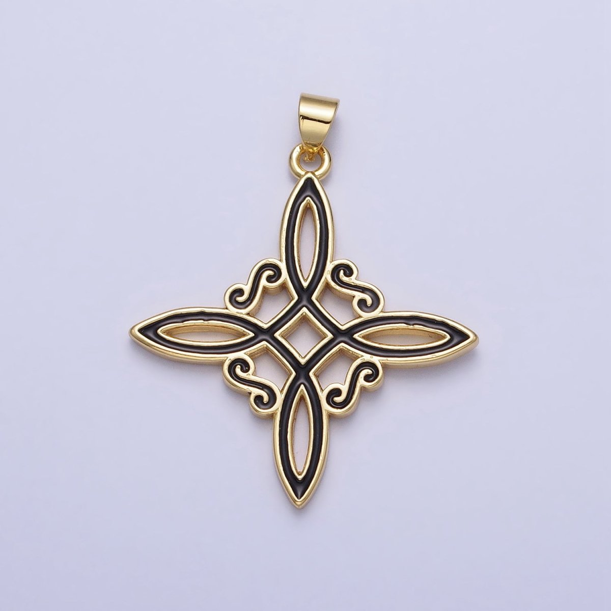 Black White Enamel Celtic Woven Necklace Pendant Gold Celtic Eternity Knot Cross Pendant AA149 AA150