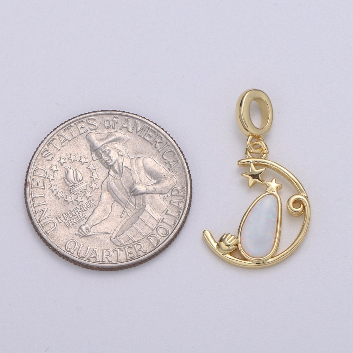 Blue and White Opal 24K Star Pendant, Teardrop Opal Charm Baby Hand Charm for Bracelet Earring Necklace H-608 H-612