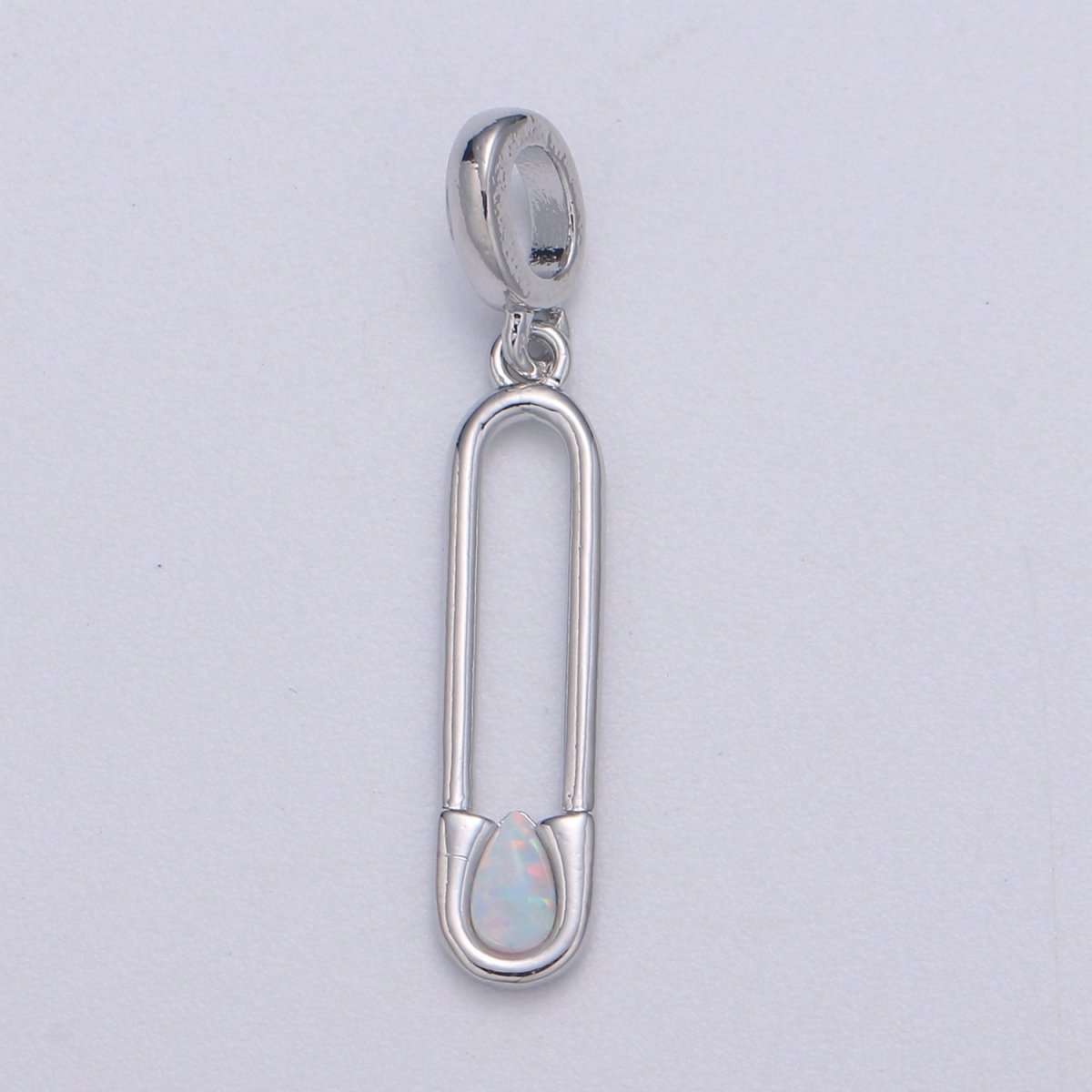 Blue and White Opal White Safety Pin Pendant, Teardrop Opal Charm for Bracelet Earring Necklace H-598 H-599
