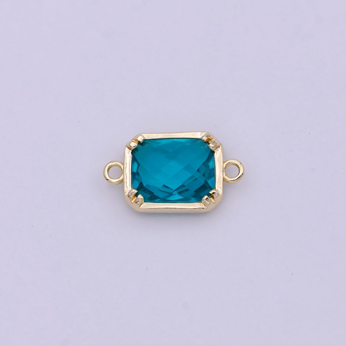 Blue / Clear Cubic Mini Gold Rectangle Charm Connector for Bracelet Necklace Component Y-430 - Y-432, G-728