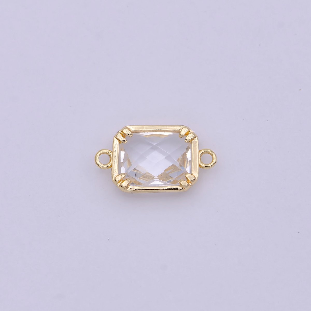 Blue / Clear Cubic Mini Gold Rectangle Charm Connector for Bracelet Necklace Component Y-430 - Y-432, G-728