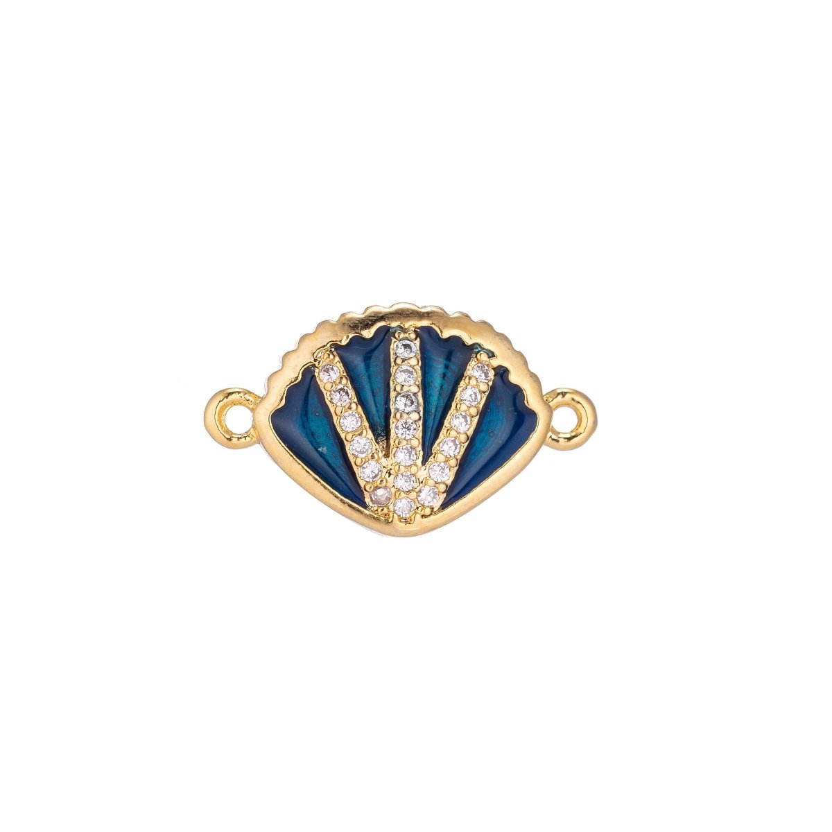 Blue Gold Filled Shell Connector F-043 - DLUXCA