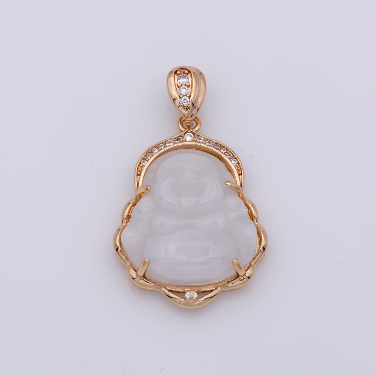 Blue Purple Red Pink Jade Buddha Pendant 18k Gold Filled Bezel