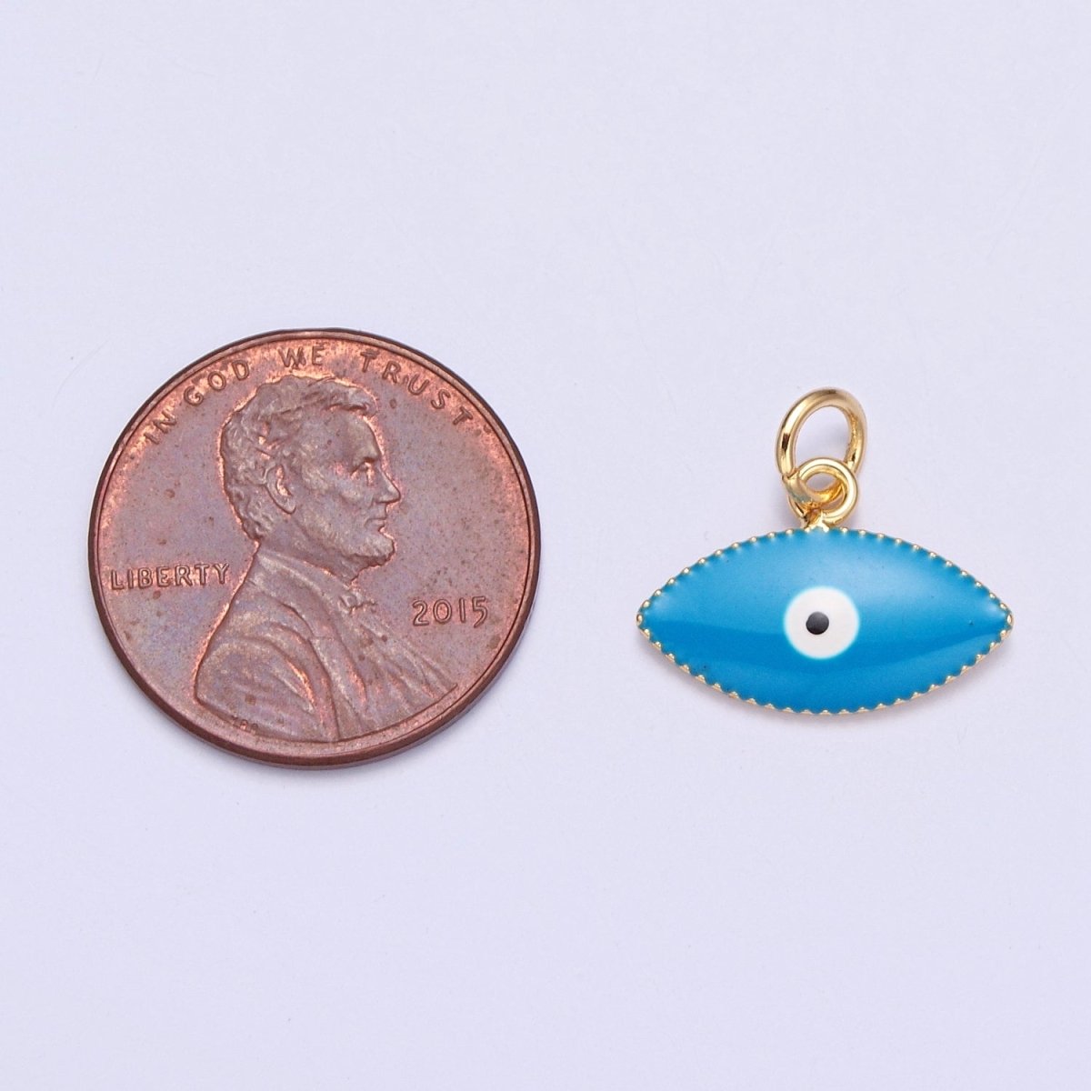 Blue, Red, White Enamel Evil Eye of Ra Protection Charm | X-120 X-121 X-122