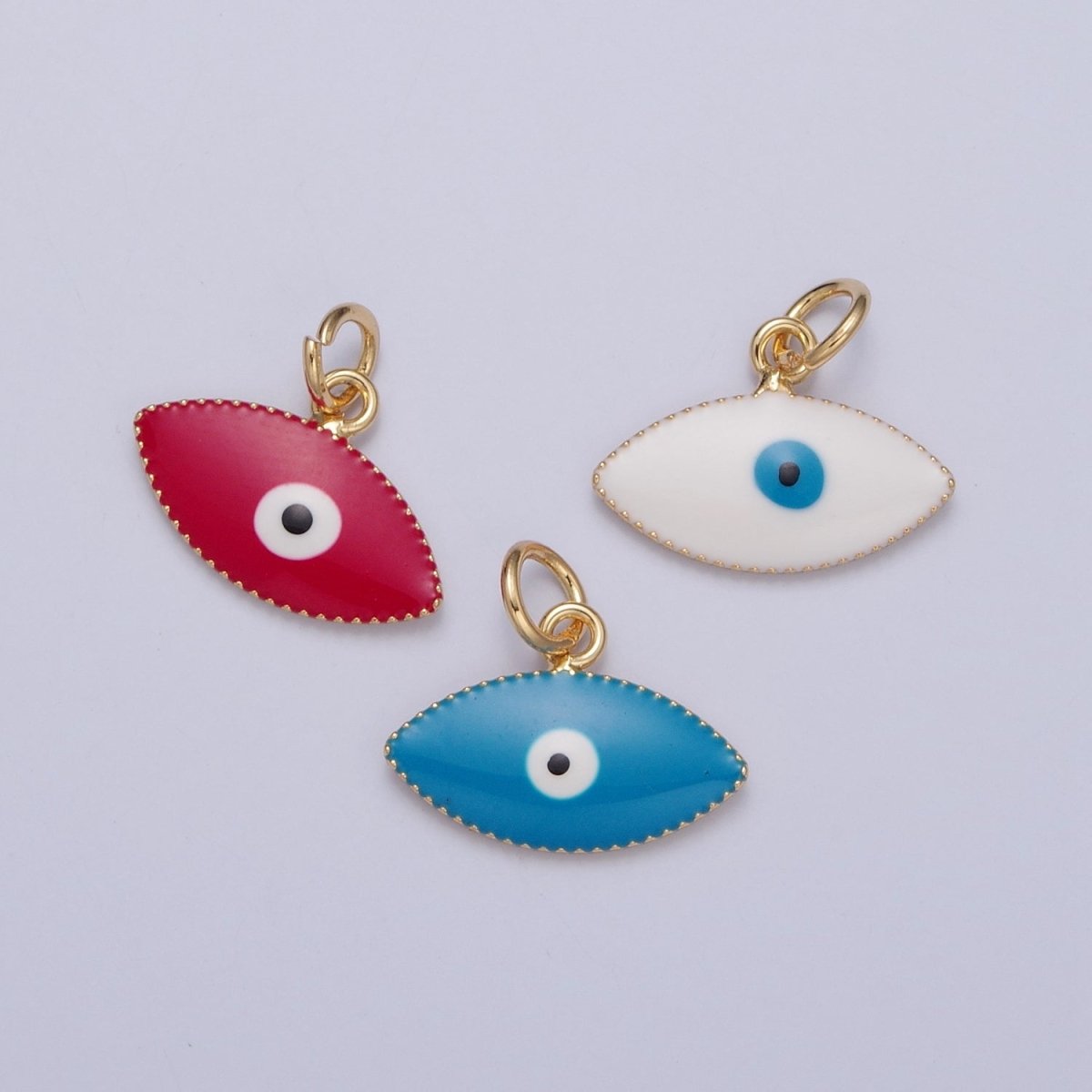 Blue, Red, White Enamel Evil Eye of Ra Protection Charm | X-120 X-121 X-122