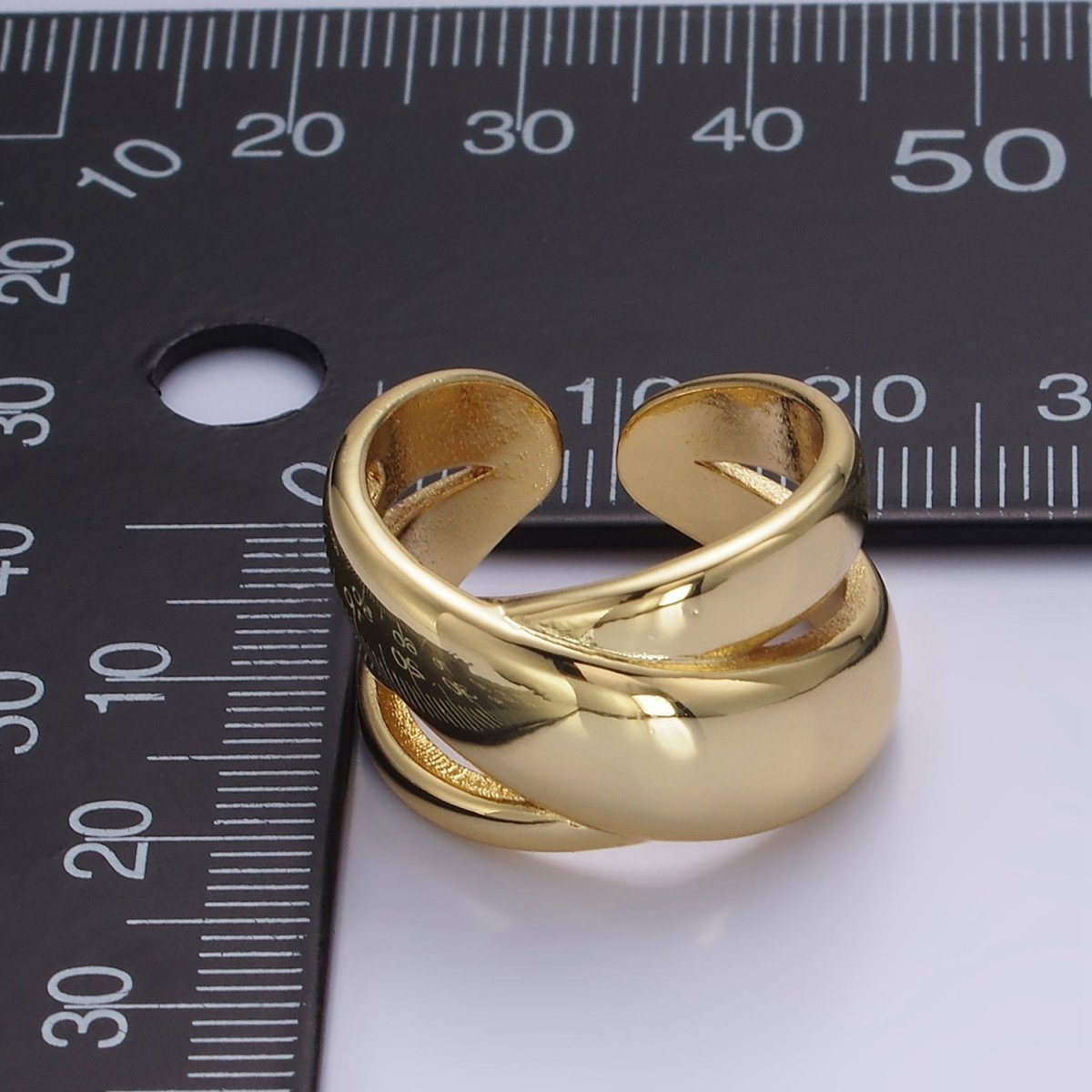 Bold 14K Gold Filled Crisscross Statement Ring in gold and silver  | O1274 O1275