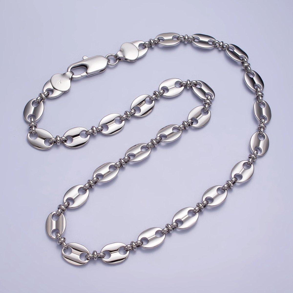 Bold Anchor Link Necklace Silver Mariner Chain Necklace for Men Women Necklace 11mm Width Link Ready to Wear Necklace Layering | WA-1598 WA-1599 Clearance Pricing