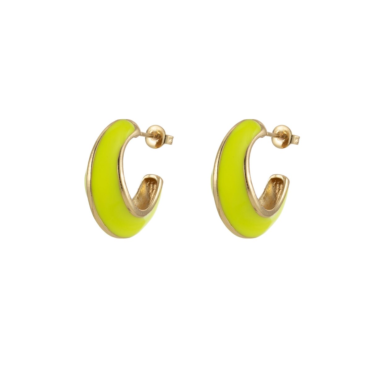 Bold Enamel Hoops Earring Colorful Dome Earring for Everday Wear P-211-P-219