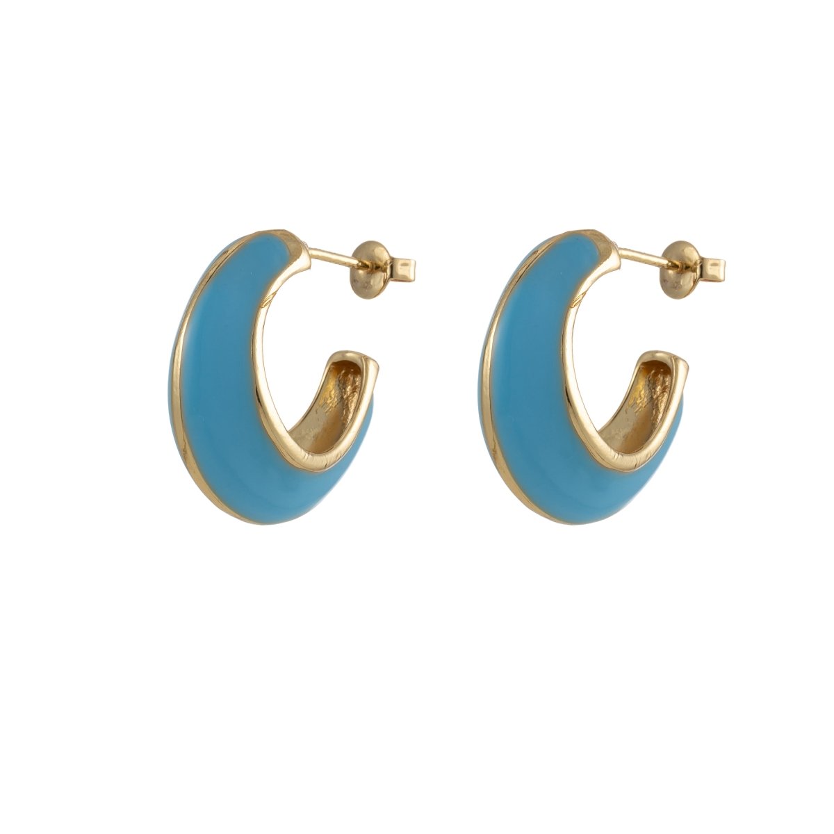 Bold Enamel Hoops Earring Colorful Dome Earring for Everday Wear P-211-P-219