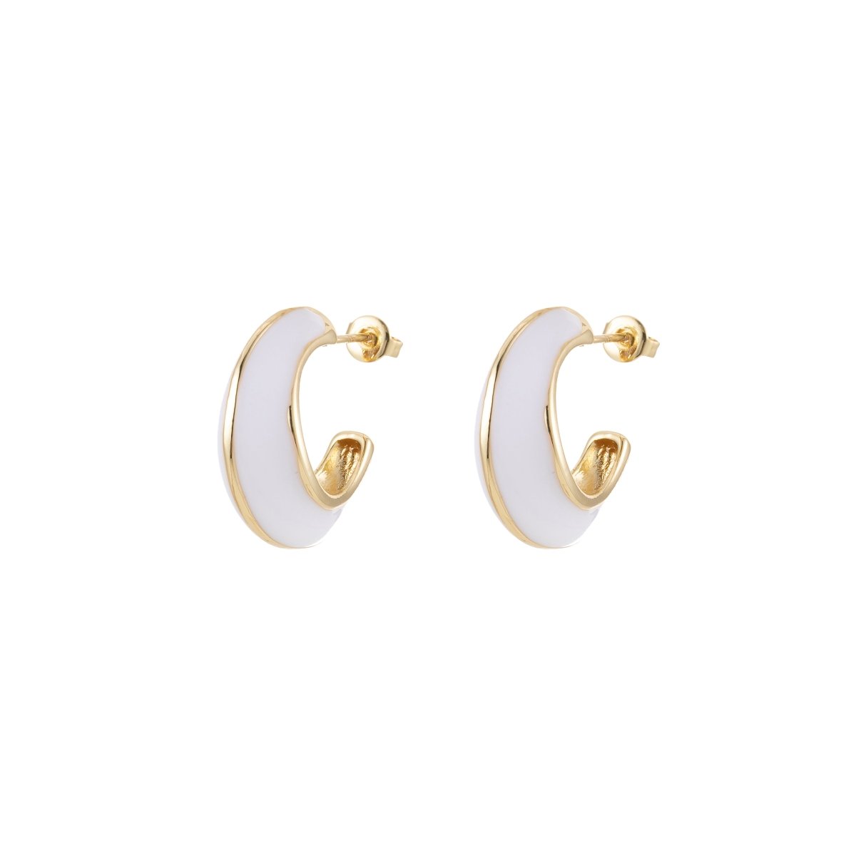 Bold Enamel Hoops Earring Colorful Dome Earring for Everday Wear P-211-P-219