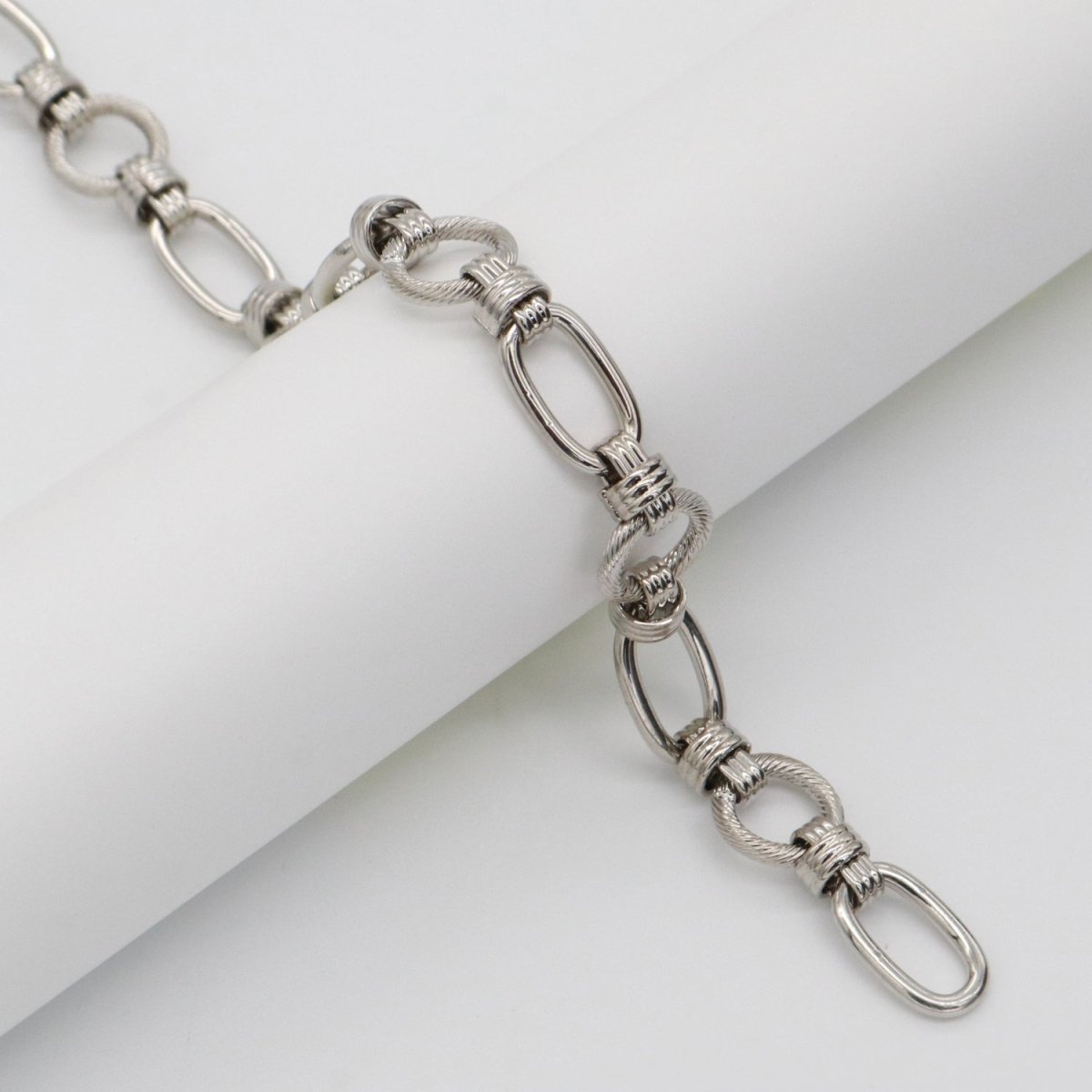 Bold Gold Fancy Both sides Chain by Yard, Link Cable Double Round Chain by Foot, Wholesale bulk Roll Chain Jewelry Making 11.7 mm | ROLL-557 ROLL-558 Clearance Pricing