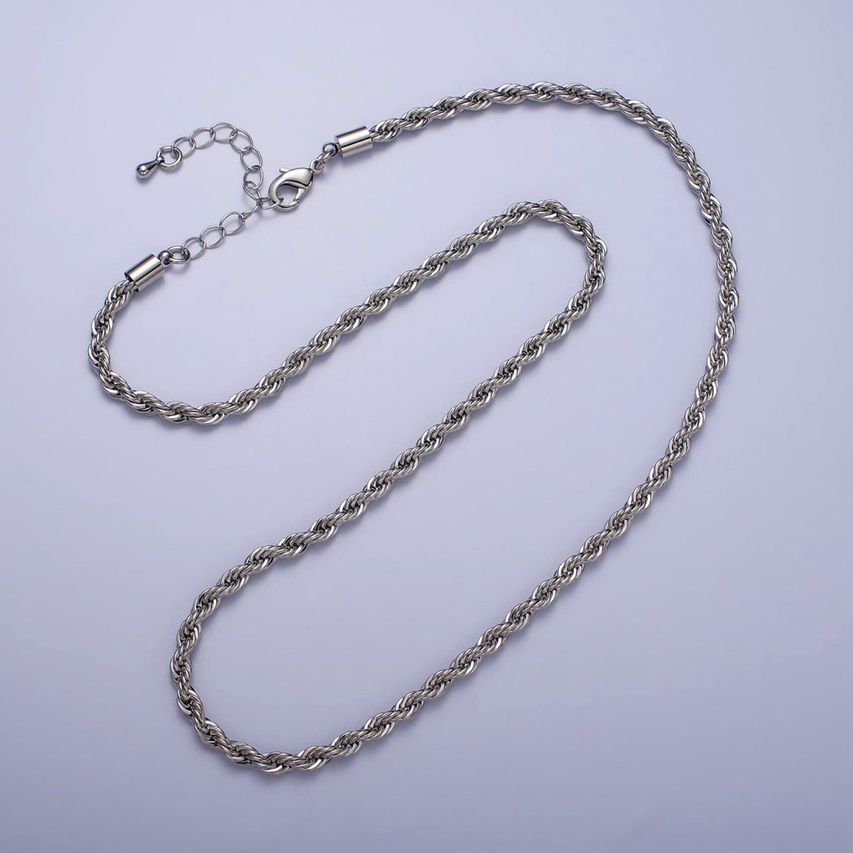 Bold Gold Rope necklace, Thick Chunky chain necklace 4mm Twist Necklace 18", 20 inch + 2 inch extender | WA-1536 WA-1537 Clearance Pricing