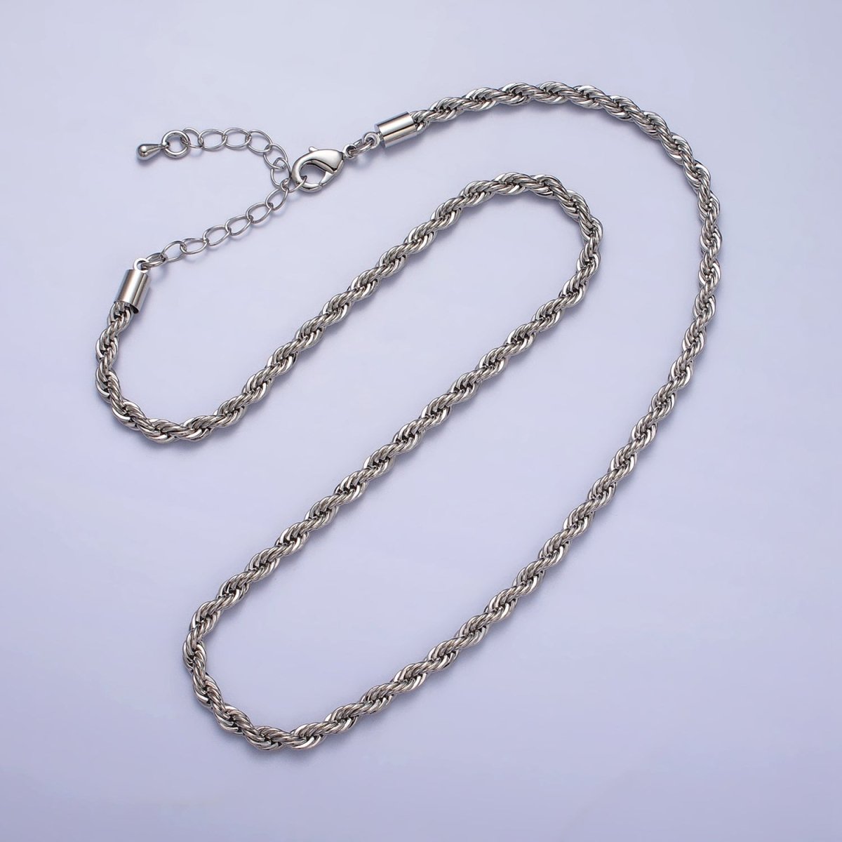 Bold Gold Rope necklace, Thick Chunky chain necklace 4mm Twist Necklace 18", 20 inch + 2 inch extender | WA-1536 WA-1537 Clearance Pricing