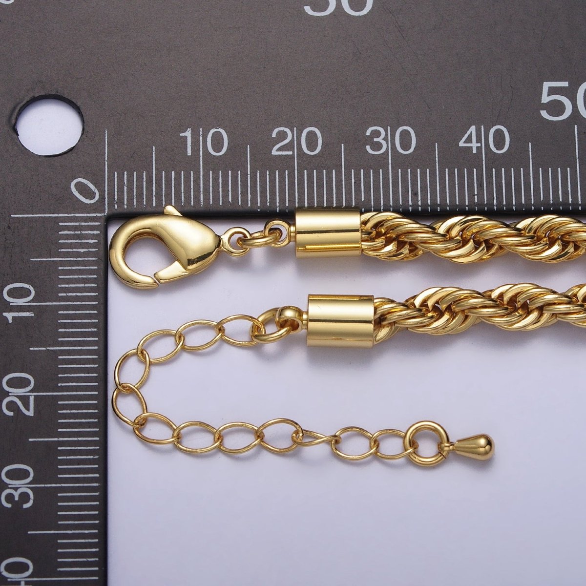 Bold Gold Rope necklace, Thick Chunky chain necklace 5mm Twist Necklace 17", 19.5 inch + 2 inch extender | WA-1532 WA-1533 WA-1534 WA-1535 Clearance Pricing