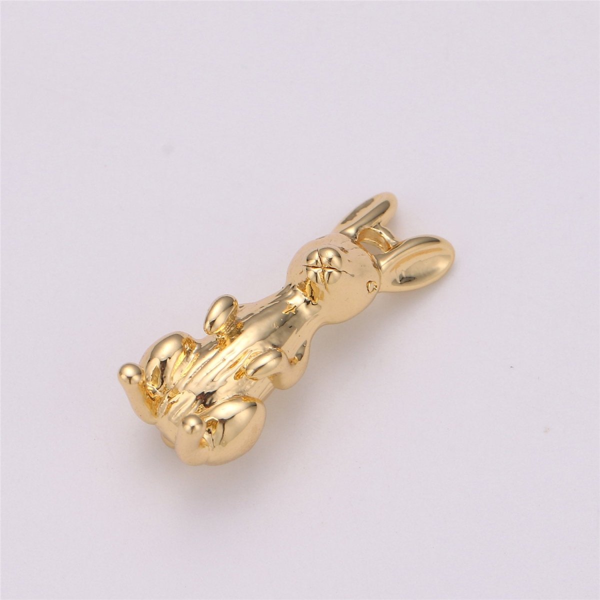 Bunny Charm, Rabbit Charm, Easter Charm, 3d Animal Charm, Animal Lover, Gold Filled Charm for Jewelry Making Supply C-526