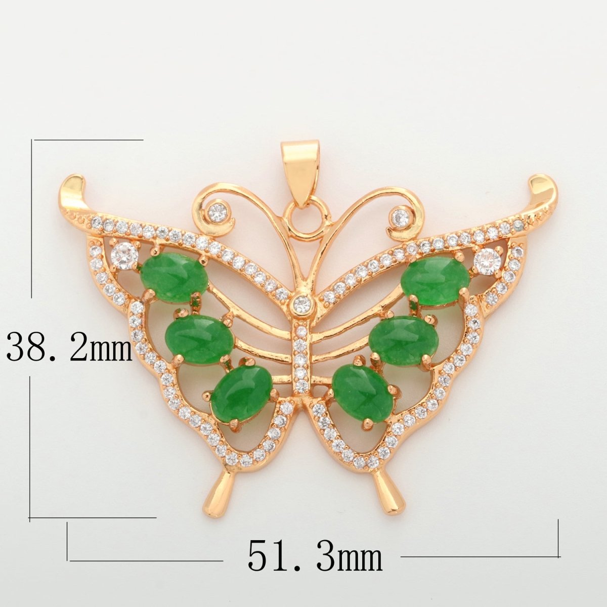 Butterfly Jade Charm 18k Gold Filed Mariposa Medallion Charm Monarch Butterfly Pendant for Statement Jewelry Supply AH-337~AH-339