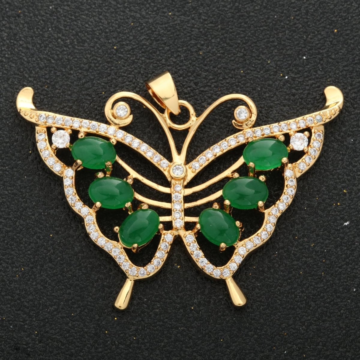 Butterfly Jade Charm 18k Gold Filed Mariposa Medallion Charm Monarch Butterfly Pendant for Statement Jewelry Supply AH-337~AH-339