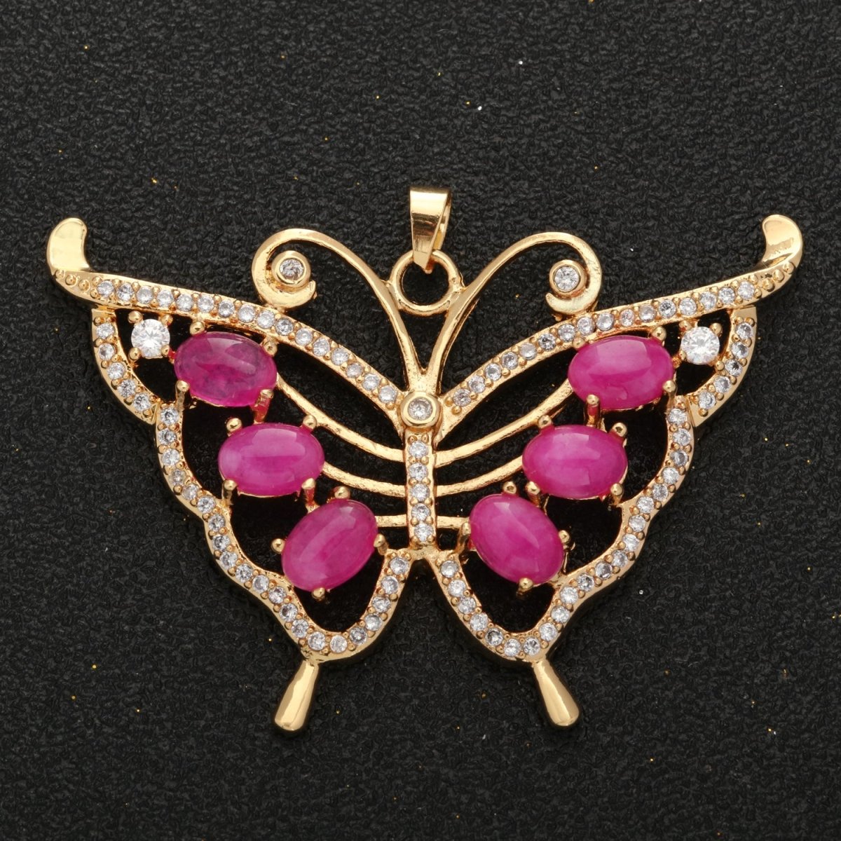Butterfly Jade Charm 18k Gold Filed Mariposa Medallion Charm Monarch Butterfly Pendant for Statement Jewelry Supply AH-337~AH-339