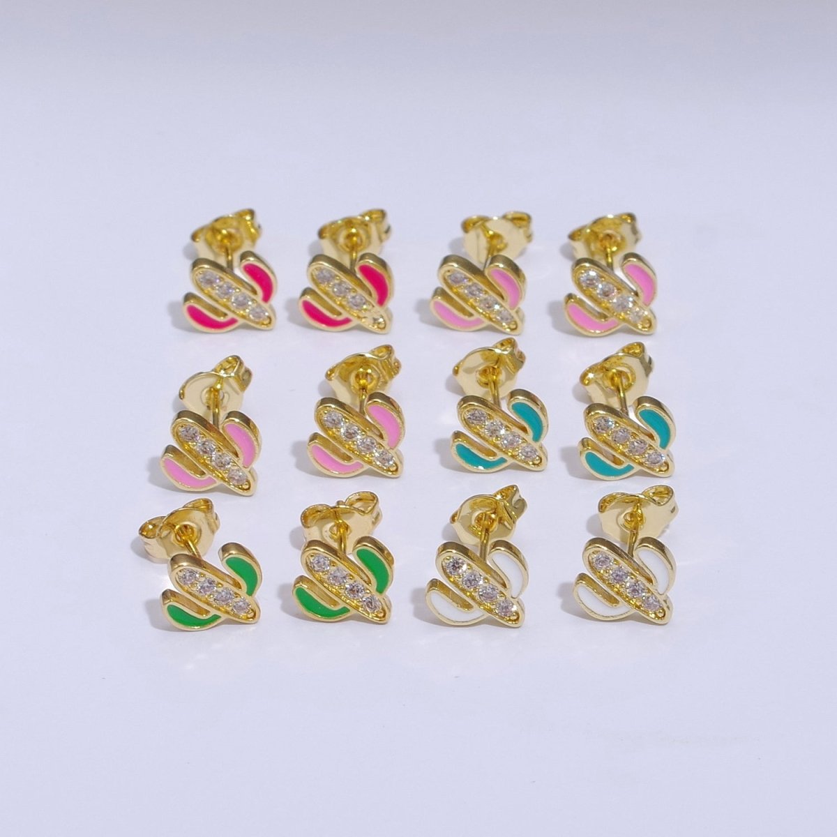 Cactus earrings, gold cactus stud earrings, tiny studs, dainty small studs, minimalist  Succulent stud Earring T-145 ~ T-149