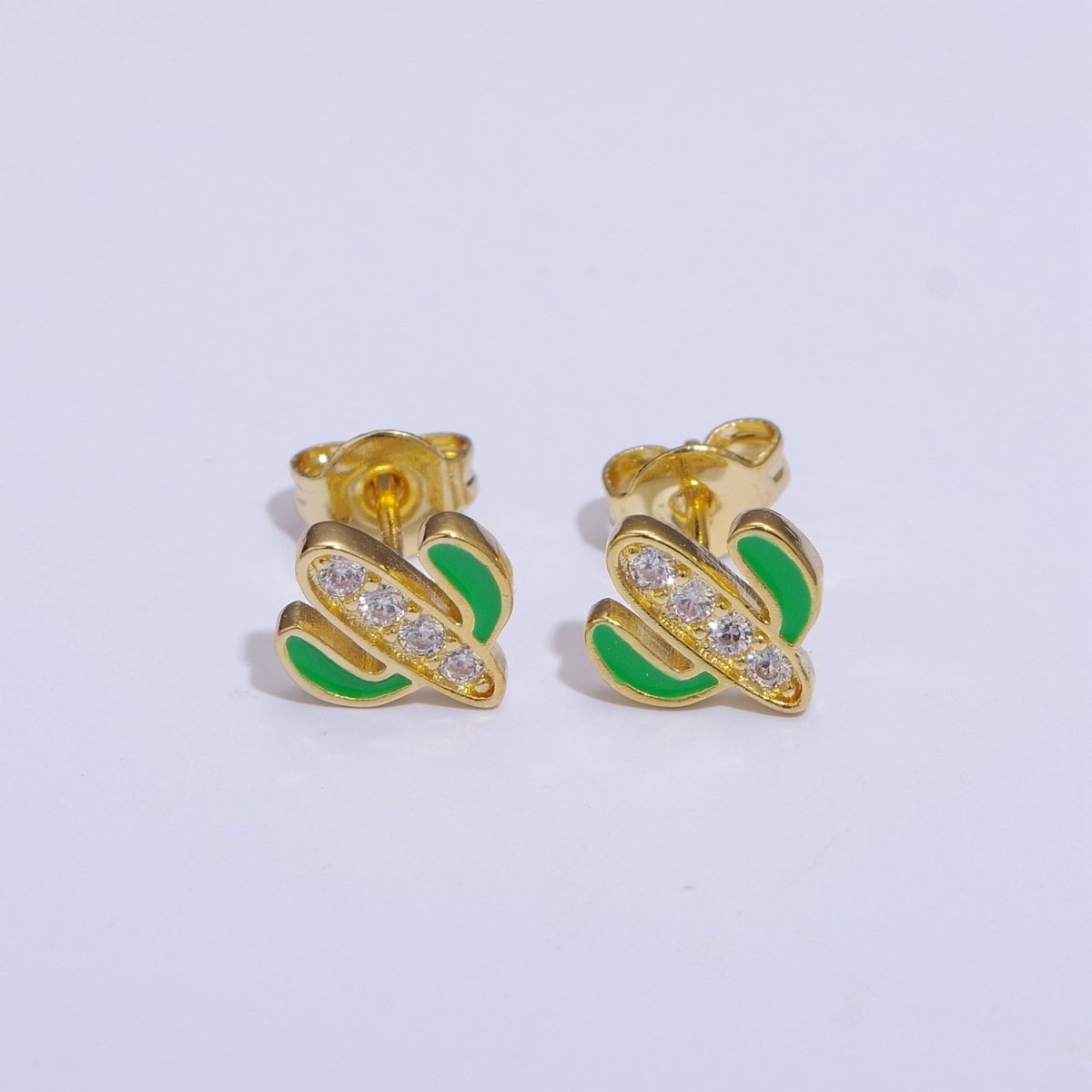 Cactus earrings, gold cactus stud earrings, tiny studs, dainty small studs, minimalist  Succulent stud Earring T-145 ~ T-149