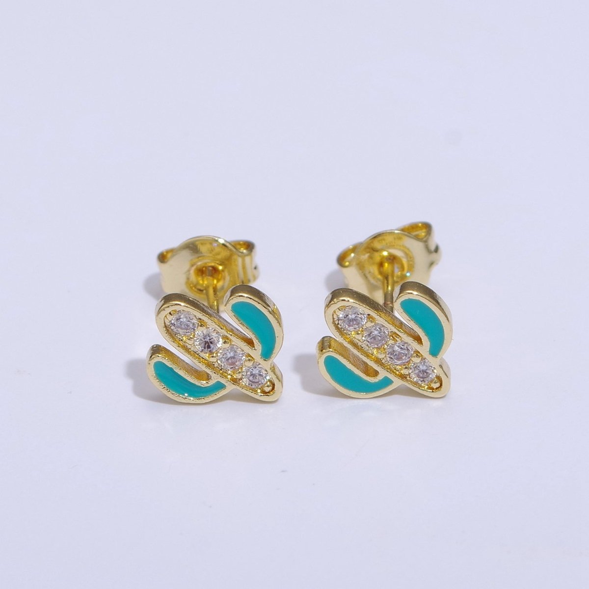 Cactus earrings, gold cactus stud earrings, tiny studs, dainty small studs, minimalist  Succulent stud Earring T-145 ~ T-149