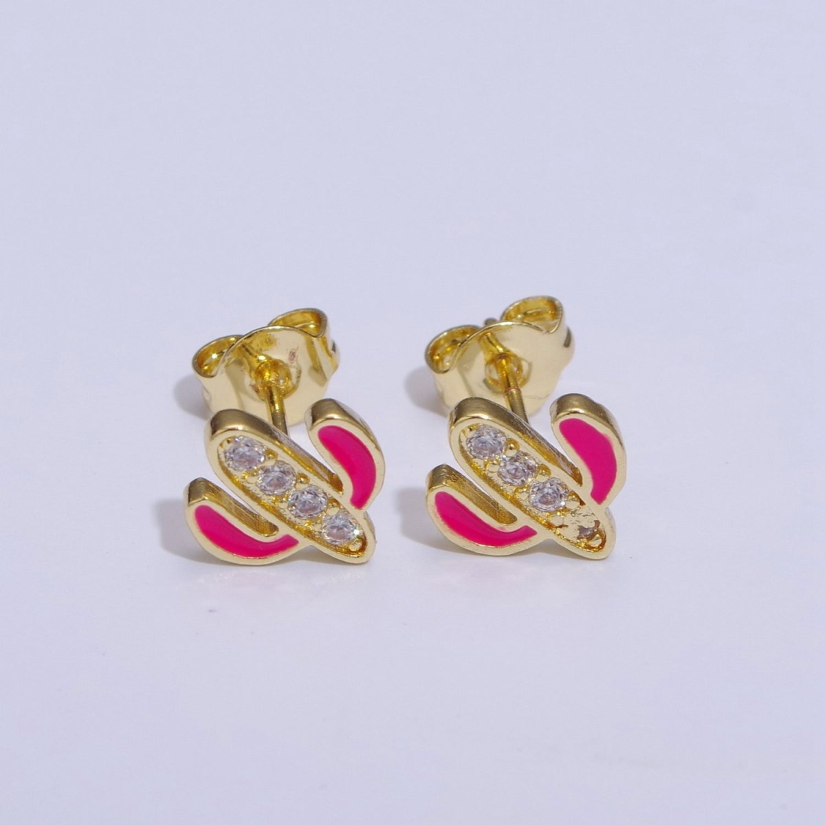 Cactus earrings, gold cactus stud earrings, tiny studs, dainty small studs, minimalist  Succulent stud Earring T-145 ~ T-149
